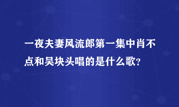 一夜夫妻风流郎第一集中肖不点和吴块头唱的是什么歌？