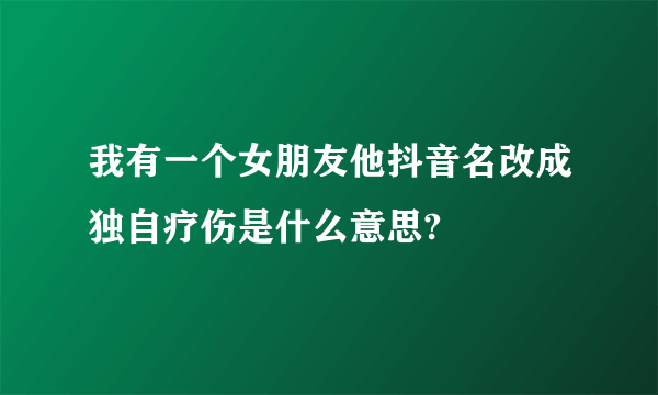 我有一个女朋友他抖音名改成独自疗伤是什么意思?