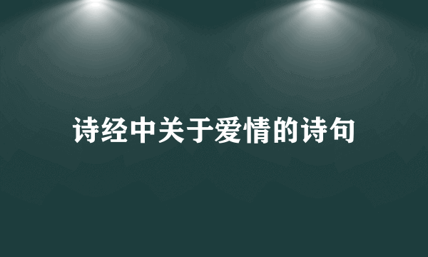 诗经中关于爱情的诗句