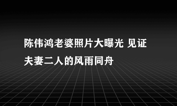 陈伟鸿老婆照片大曝光 见证夫妻二人的风雨同舟