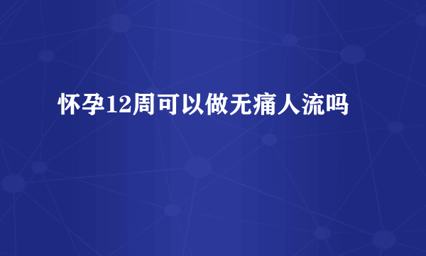 怀孕12周可以做无痛人流吗