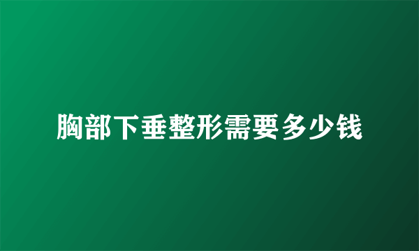 胸部下垂整形需要多少钱