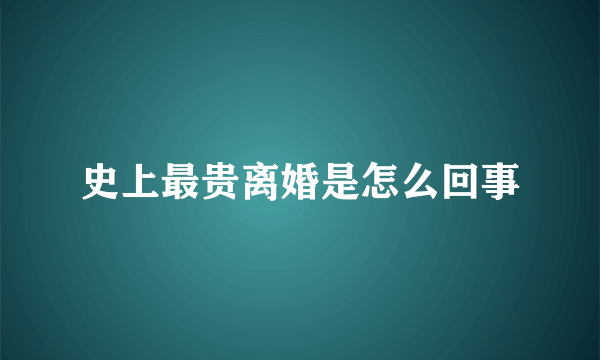 史上最贵离婚是怎么回事