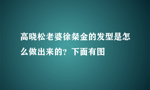 高晓松老婆徐粲金的发型是怎么做出来的？下面有图