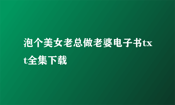 泡个美女老总做老婆电子书txt全集下载