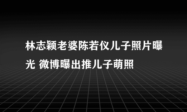 林志颖老婆陈若仪儿子照片曝光 微博曝出推儿子萌照