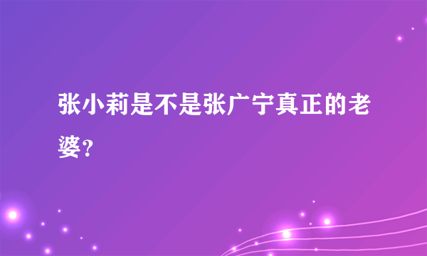 张小莉是不是张广宁真正的老婆？