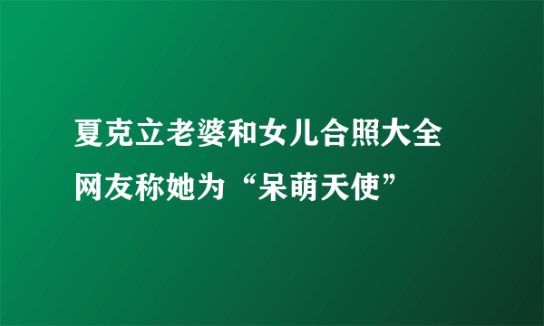 夏克立老婆和女儿合照大全 网友称她为“呆萌天使”