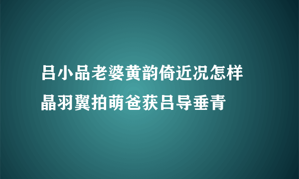 吕小品老婆黄韵倚近况怎样 晶羽翼拍萌爸获吕导垂青