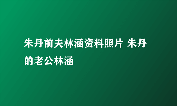 朱丹前夫林涵资料照片 朱丹的老公林涵