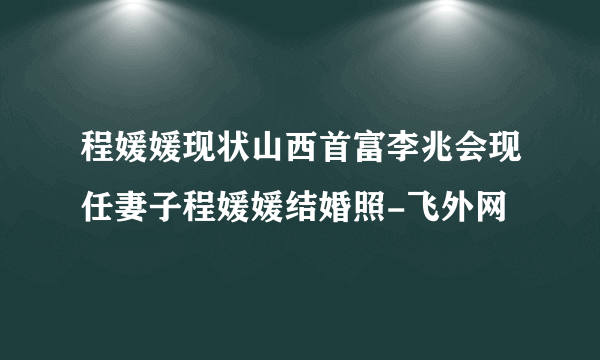 程媛媛现状山西首富李兆会现任妻子程媛媛结婚照-飞外网