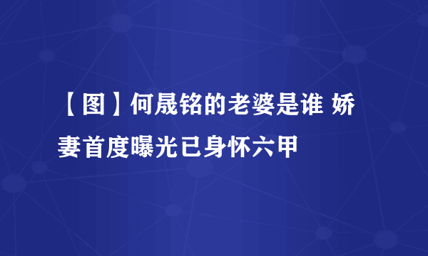 【图】何晟铭的老婆是谁 娇妻首度曝光已身怀六甲