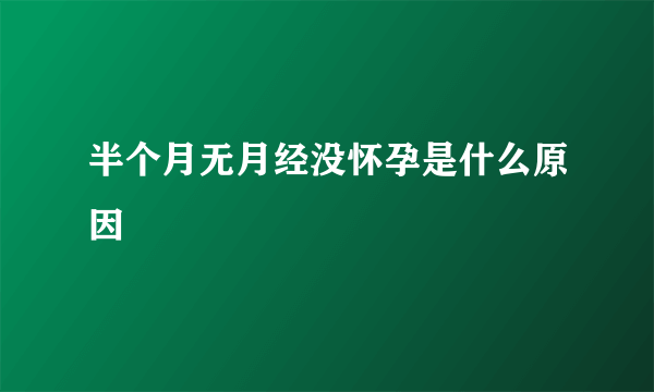 半个月无月经没怀孕是什么原因