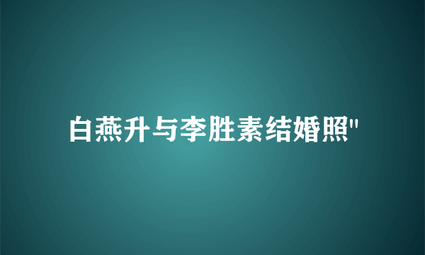 白燕升与李胜素结婚照