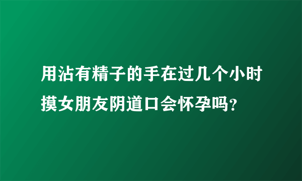 用沾有精子的手在过几个小时摸女朋友阴道口会怀孕吗？