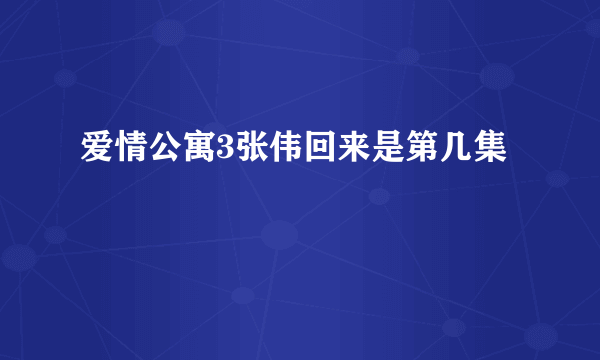 爱情公寓3张伟回来是第几集