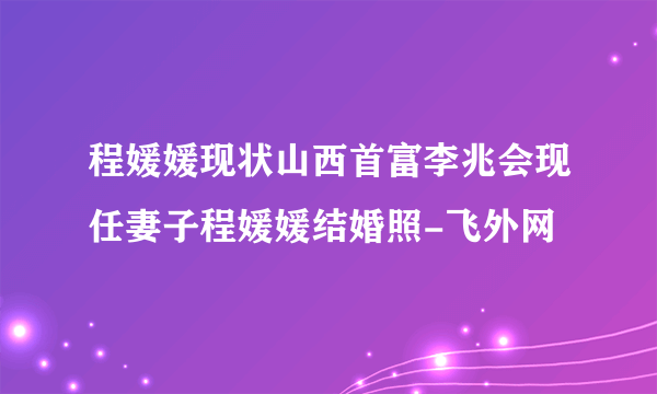 程媛媛现状山西首富李兆会现任妻子程媛媛结婚照-飞外网