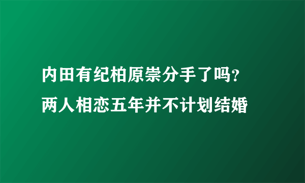 内田有纪柏原崇分手了吗？ 两人相恋五年并不计划结婚