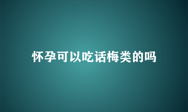 怀孕可以吃话梅类的吗