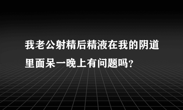 我老公射精后精液在我的阴道里面呆一晚上有问题吗？