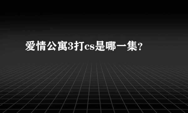 爱情公寓3打cs是哪一集？