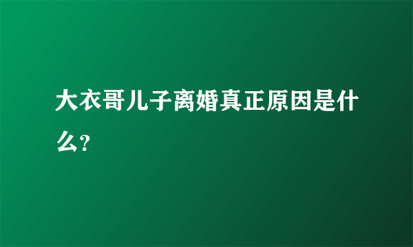 大衣哥儿子离婚真正原因是什么？