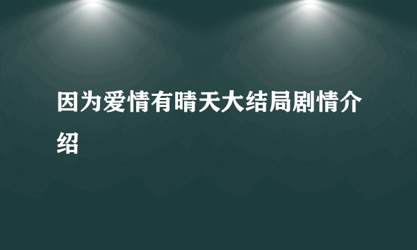 因为爱情有晴天大结局剧情介绍