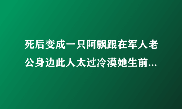 死后变成一只阿飘跟在军人老公身边此人太过冷漠她生前止不住想逃离直到她瞧见他……”的小说名是什么?,,