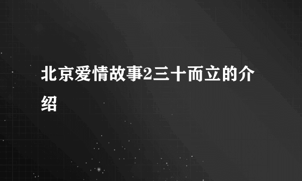 北京爱情故事2三十而立的介绍