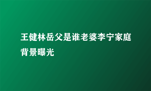 王健林岳父是谁老婆李宁家庭背景曝光