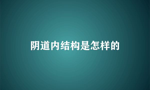 阴道内结构是怎样的