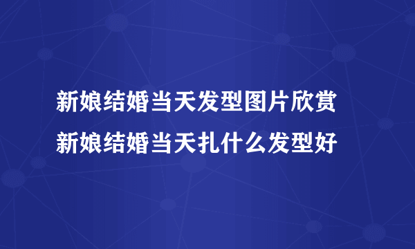 新娘结婚当天发型图片欣赏  新娘结婚当天扎什么发型好