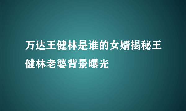 万达王健林是谁的女婿揭秘王健林老婆背景曝光