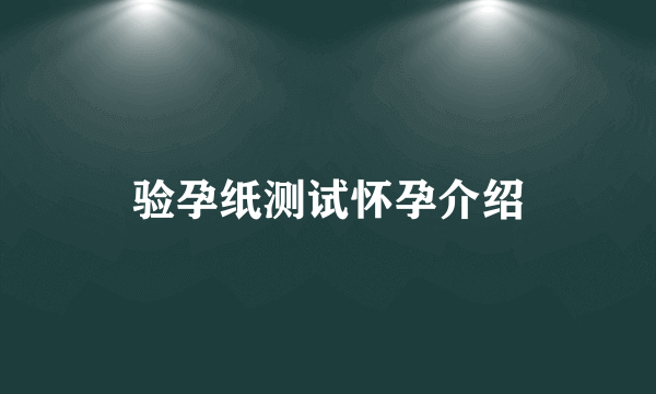 验孕纸测试怀孕介绍