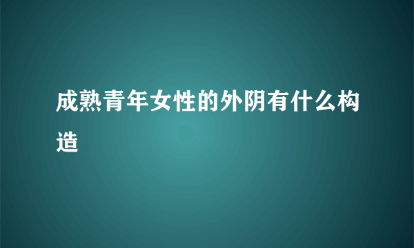 成熟青年女性的外阴有什么构造