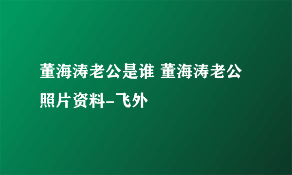 董海涛老公是谁 董海涛老公照片资料-飞外