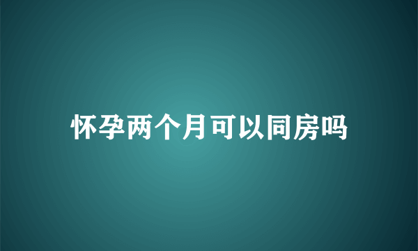 怀孕两个月可以同房吗