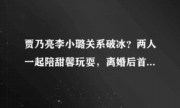 贾乃亮李小璐关系破冰？两人一起陪甜馨玩耍，离婚后首次同框，你怎么评价？