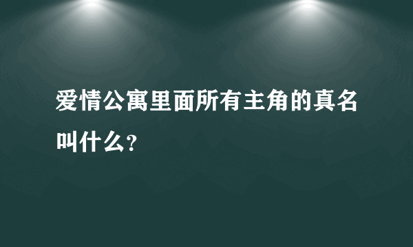 爱情公寓里面所有主角的真名叫什么？