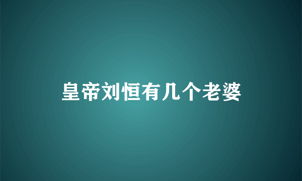 皇帝刘恒有几个老婆