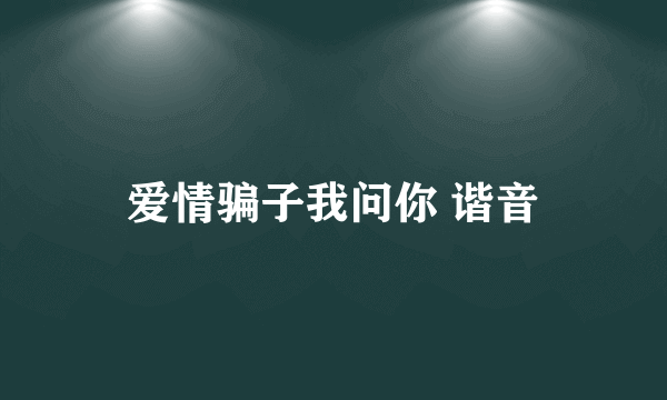 爱情骗子我问你 谐音