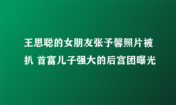 王思聪的女朋友张予馨照片被扒 首富儿子强大的后宫团曝光