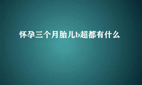 怀孕三个月胎儿b超都有什么