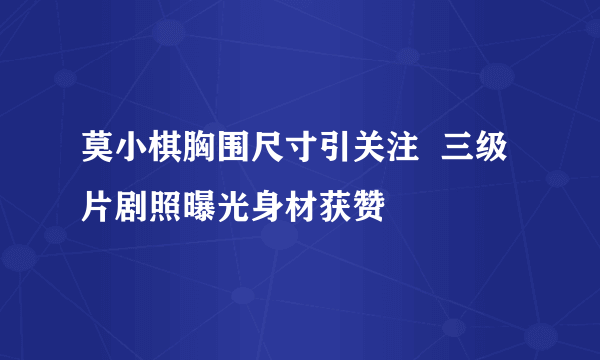 莫小棋胸围尺寸引关注  三级片剧照曝光身材获赞