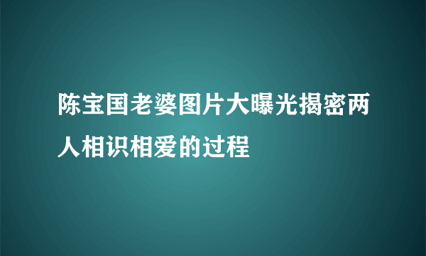 陈宝国老婆图片大曝光揭密两人相识相爱的过程