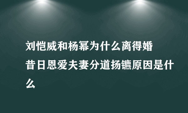 刘恺威和杨幂为什么离得婚 昔日恩爱夫妻分道扬镳原因是什么