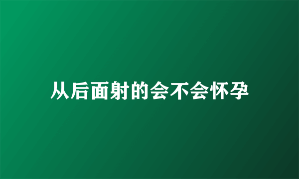 从后面射的会不会怀孕