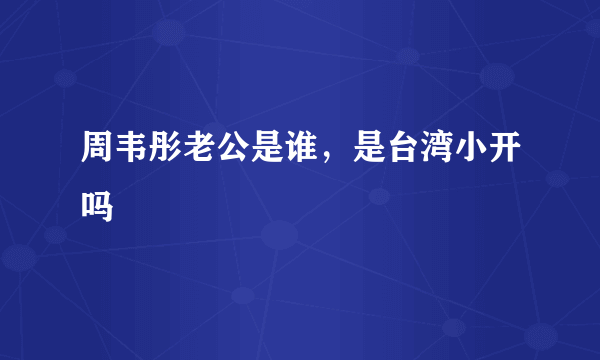 周韦彤老公是谁，是台湾小开吗