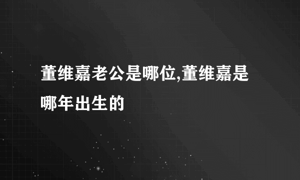 董维嘉老公是哪位,董维嘉是哪年出生的