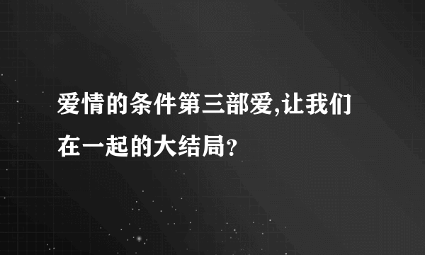 爱情的条件第三部爱,让我们在一起的大结局？